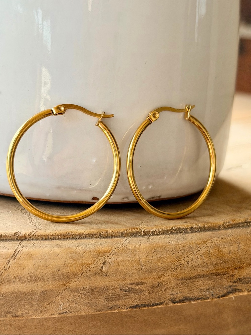 Round Hoop Earrings 30mm